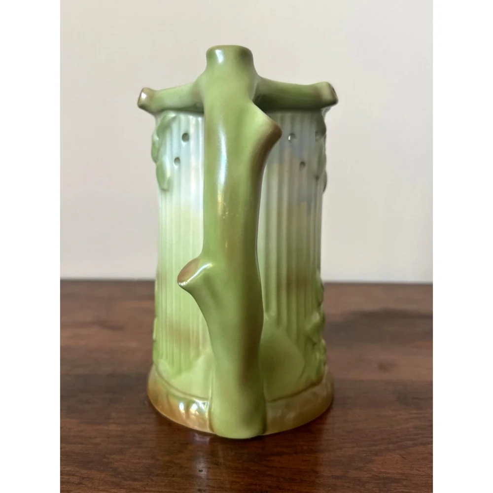 Antique German Puzzle Beer Stein Mug Hand Painted Porcelain Pastoral Scene 7